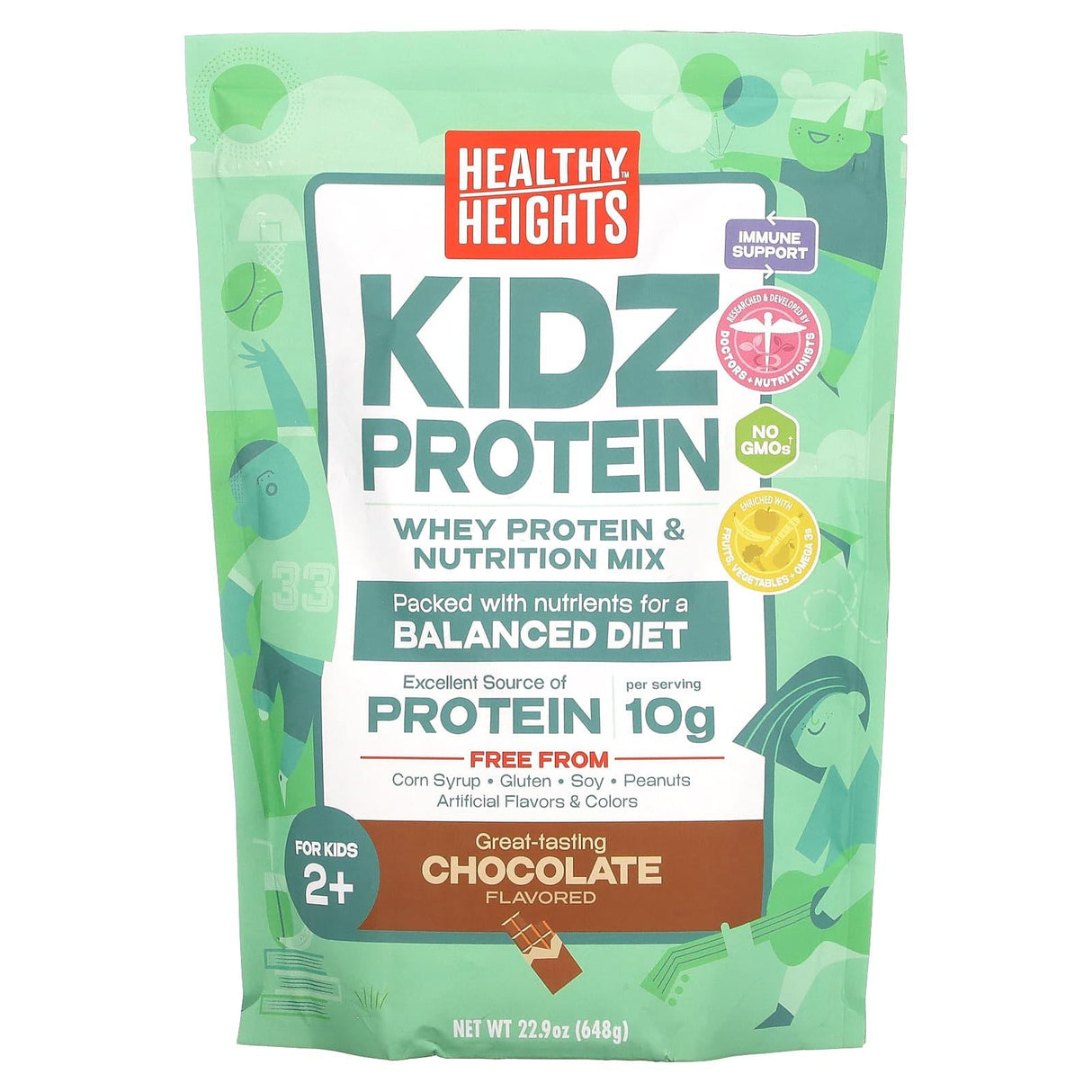 Healthy Heights, Kidz Protein, For Kids 2+, Chocolate, 22.9 oz (648 g) - Supply Center USA