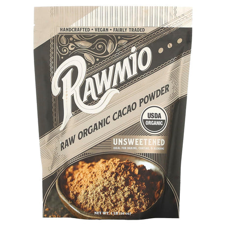 Rawmio, Raw Organic Cacao Powder, Unsweetened, 1 lb (16 oz) - Supply Center USA