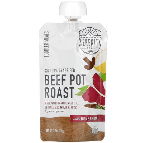 Serenity Kids, Beef Pot Roast with Bone Broth, Toddler Meals, 3.5 oz (99 g) - Supply Center USA