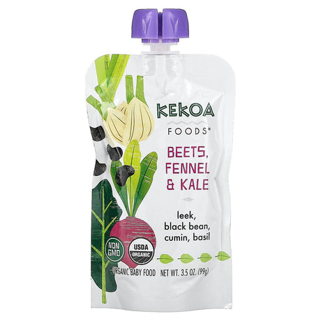 Kekoa, Organic Baby Food, Beets, Fennel, and Kale, 3.5 oz (99 g) - Supply Center USA