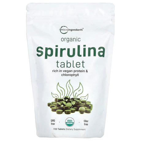 Micro Ingredients, Organic Spirulina Tablet, 720 Tablets - Supply Center USA