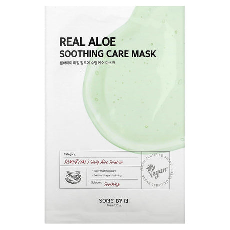 SOME BY MI, Real Aloe Soothing Care Beauty Mask, 1 Sheet, 0.7 oz (20 g) - Supply Center USA