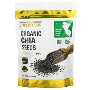 California Gold Nutrition, Superfoods, Organic Chia Seeds, 12 oz (340 g) - Supply Center USA