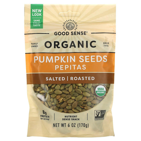 Good Sense, Organic Pumpkin Seeds Pepitas, Salted, Roasted, 6 oz (170 g) - Supply Center USA