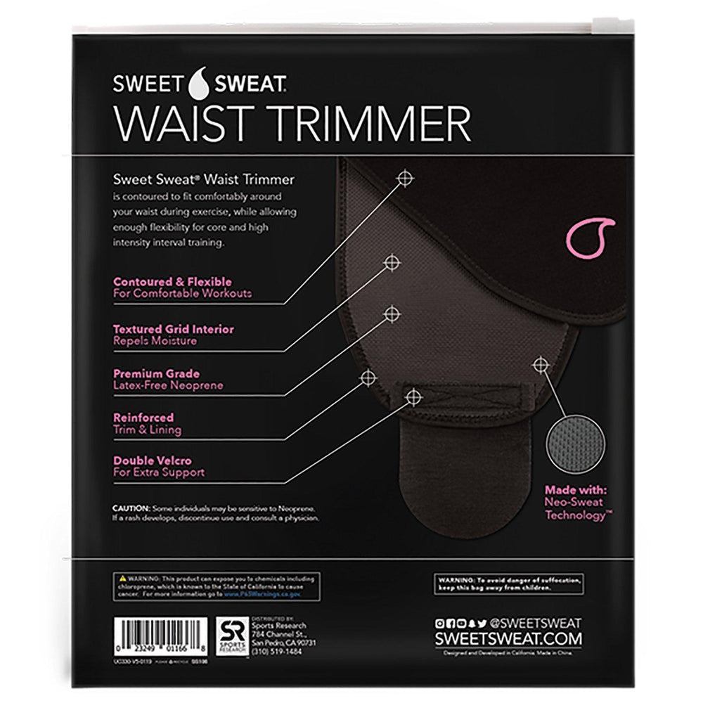 Sports Research, Sweet Sweat Waist Trimmer, Large, Black & Pink, 1 Belt - HealthCentralUSA