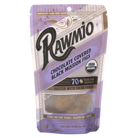 Rawmio, Chocolate Covered Black Mission Figs, 70% Dark Raw Chocolate, 2 oz (56.7 g) - Supply Center USA