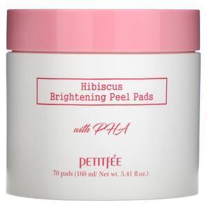 Petitfee, Hibiscus, Brightening Peel Pads, 70 Pads, 5.41 fl.oz (160 ml) - Supply Center USA