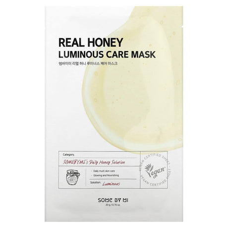 SOME BY MI, Real Honey, Luminous Care Beauty Mask, 1 Sheet, 0.7 oz (20 g) - Supply Center USA