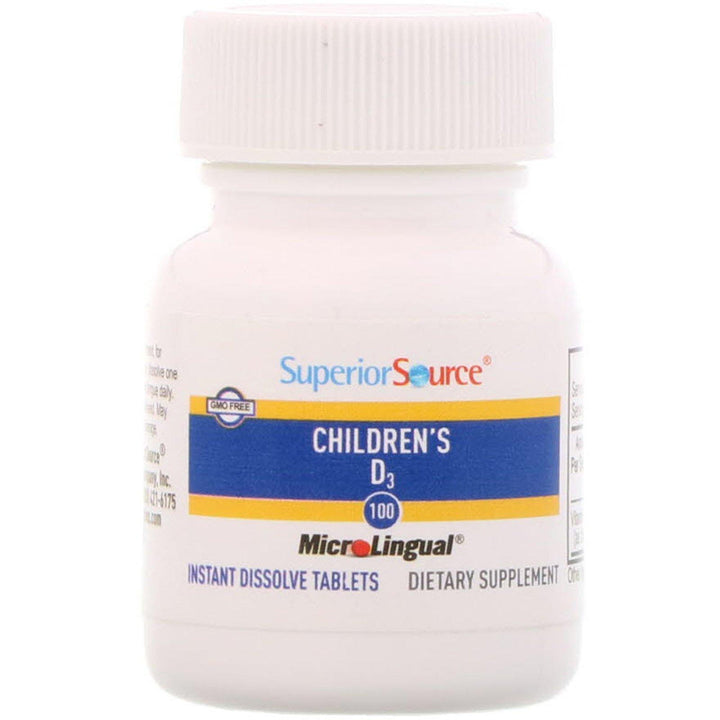 Superior Source, Children's D3, 400 IU, 100 MicroLingual Instant Dissolve Tablets - HealthCentralUSA