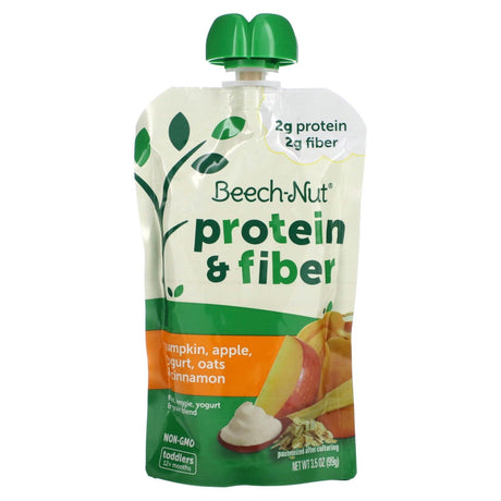 Beech-Nut, Fruit, Veggie, Yogurt & Grain Blend, Protein & Fiber, 12+ Months, Pumpkin, Apple, Yogurt, Oats & Cinnamon, 3.5 oz (99 g) - Supply Center USA