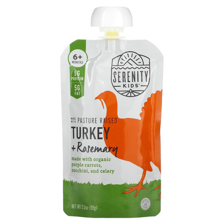 Serenity Kids, Turkey with Rosemary, 6+ Months, 3.5 oz (99 g) - Supply Center USA