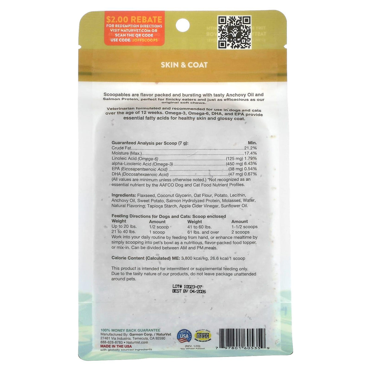 NaturVet, Scoopables, Omega-Gold Essential Fatty Acids + Anchovy Oil & Salmon Protein, For Dogs & Cats, Salmon, 11 oz (315 g) - Supply Center USA