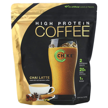 Chike Nutrition, High Protein Coffee, Chai Latte, 1 lb (455 g) - Supply Center USA