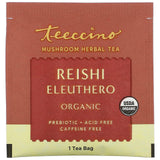 Teeccino, Mushroom Herbal Tea, Organic Reishi Eleuthero, Caffeine Free, 10 Tea Bags, 2.12 oz (60 g) - Supply Center USA