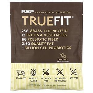 RSP Nutrition, TrueFit, Grass-Fed Whey Protein Shake with Fruits & Veggies, Chocolate, 1.7 oz (49 g) - Supply Center USA