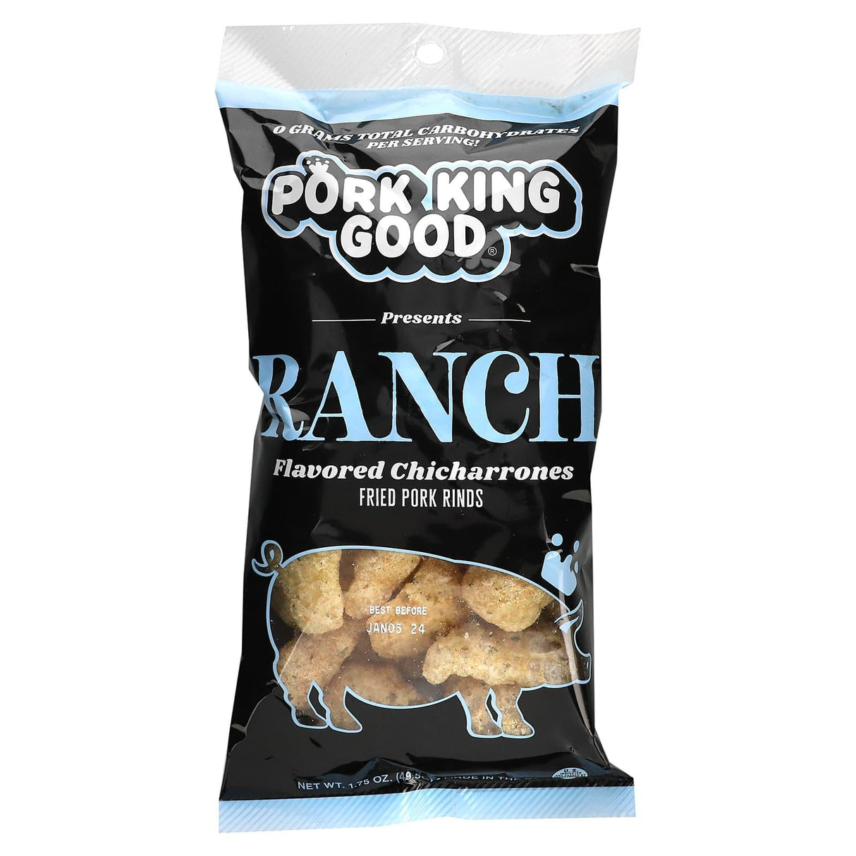 Pork King Good, Flavored Chicharrones, Dill Pickle, 1.75 oz (49.5 g) - Supply Center USA