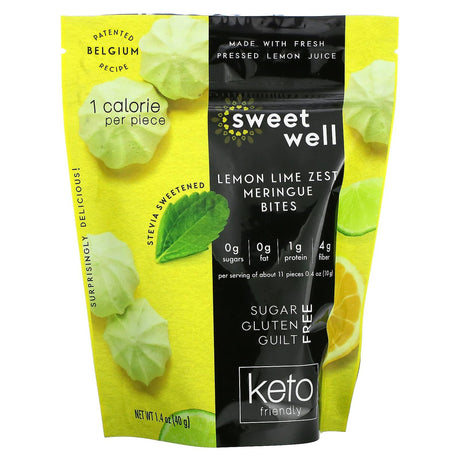 Sweetwell, Keto Bites, Lemon Lime Zest Meringue, 1.4 oz (40 g) - Supply Center USA