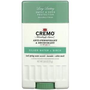 Cremo, Anti-Perspirant & Deodorant, No. 10, Silver Water & Birch, 2.65 oz (75 g) - Supply Center USA