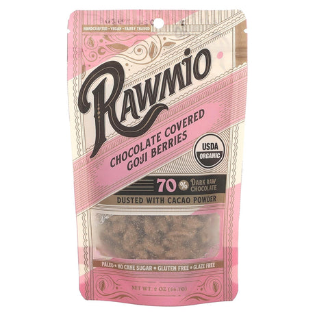 Rawmio, Chocolate Covered Goji Berries, 70% Dark Raw Chocolate, 2 oz (56.7 g) - Supply Center USA