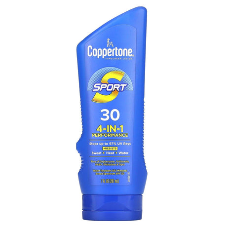 Coppertone, Sport , Sunscreen Lotion, 4-In-1 Performance, SPF 30, 7 fl oz (207 ml) - Supply Center USA