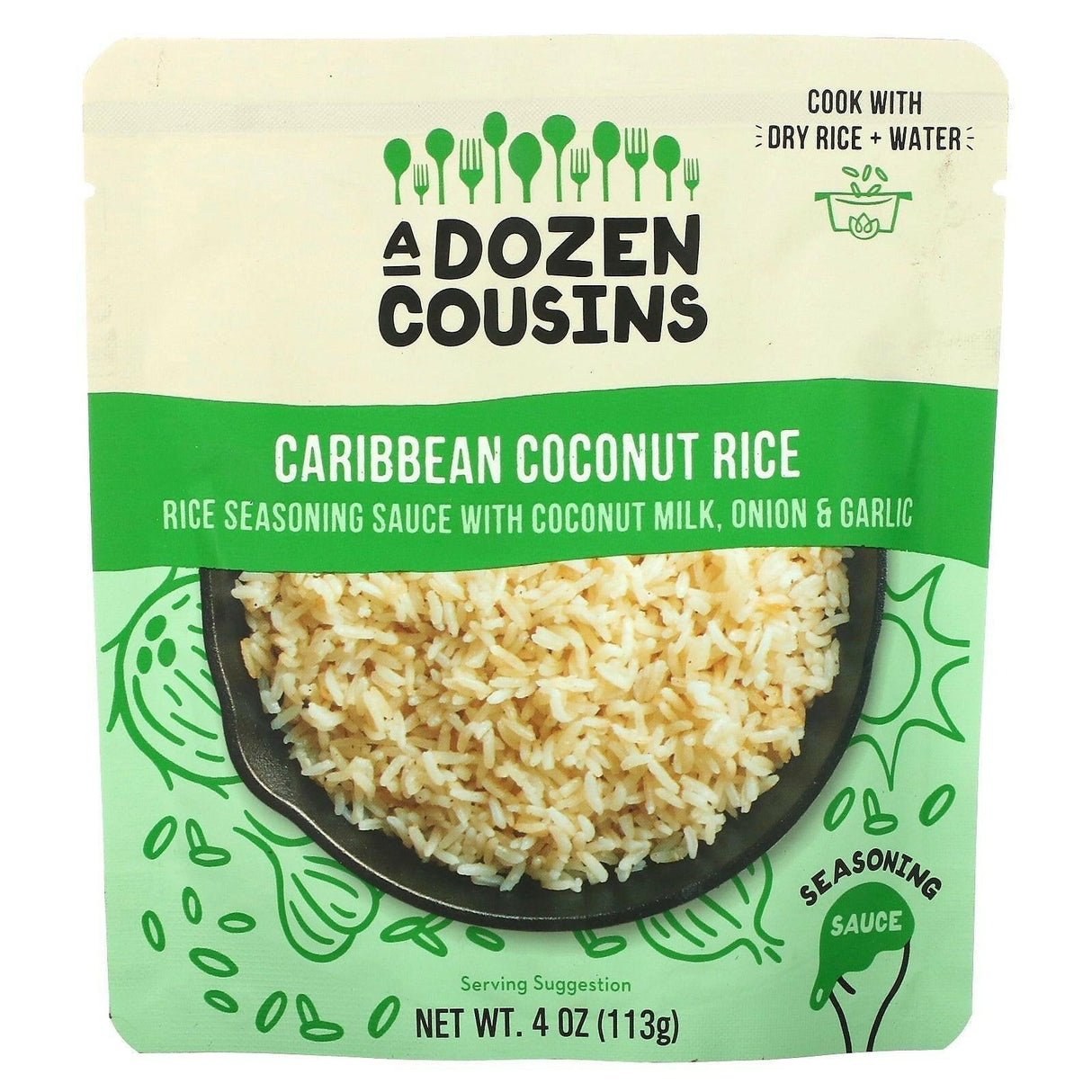 A Dozen Cousins, Caribbean Coconut Rice, Seasoning Sauce, 4 oz (113) - Supply Center USA