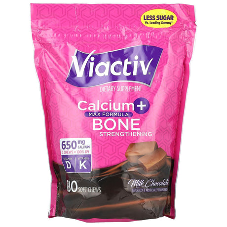 Viactiv, Calcium + Bone Strengthening, Milk Chocolate, 180 Soft Chews - Supply Center USA