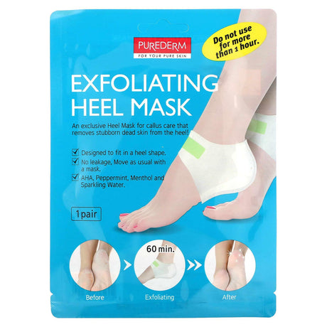 Purederm, Exfoliating Heel Mask, 1 Pair - Supply Center USA