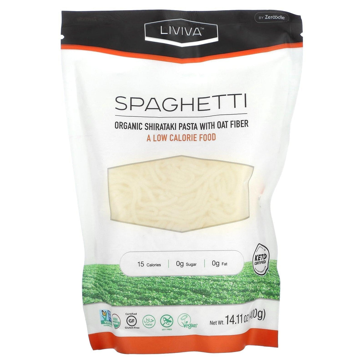 LIVIVA, Spaghetti, Organic Shirataki Pasta With Oat Fiber, 14.11 oz (400 g) - Supply Center USA