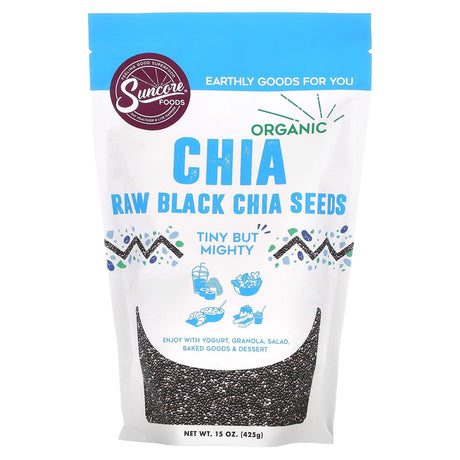 Suncore Foods, Organic Raw Black Chia Seeds, 15 oz (425 g) - Supply Center USA