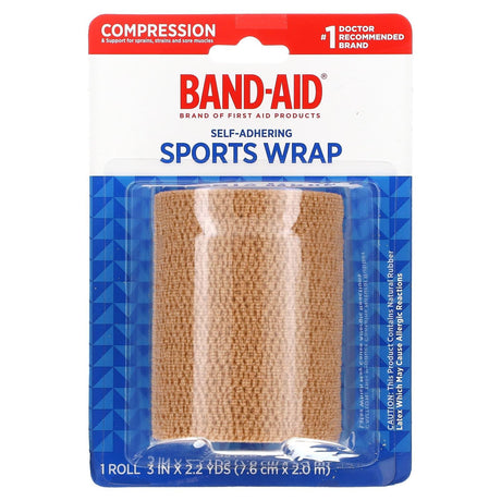 Johnson and Johnson, Band-Aid, Self-Adhering Sports Wrap, 1 Roll - Supply Center USA