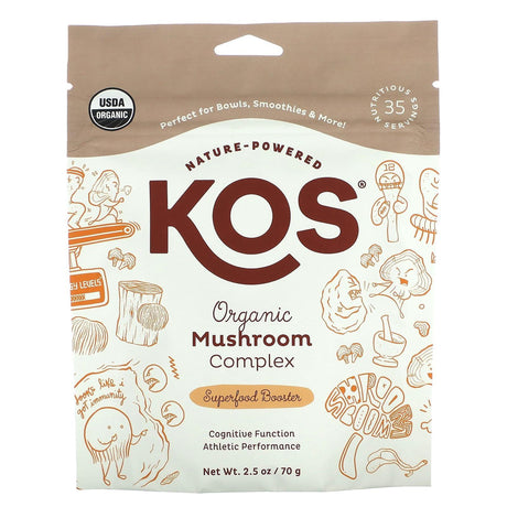 KOS, Organic Mushroom Complex, Superfood Booster, 2.5 oz (70 g) - Supply Center USA