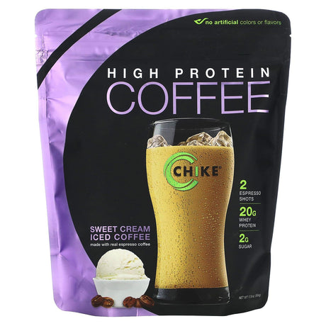 Chike Nutrition, High Protein Iced Coffee, Sweet Cream, 17.8 oz (504 g) - Supply Center USA