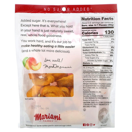 Mariani Dried Fruit, Family, Peaches, 5 oz (142 g) - Supply Center USA