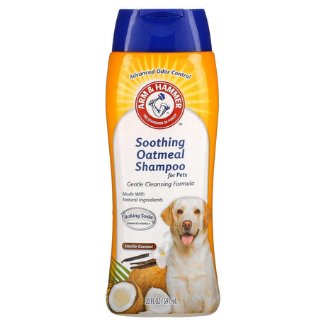 Arm & Hammer, Soothing Oatmeal Shampoo for Pets, Vanilla Coconut, 20 fl oz (591 ml) - Supply Center USA