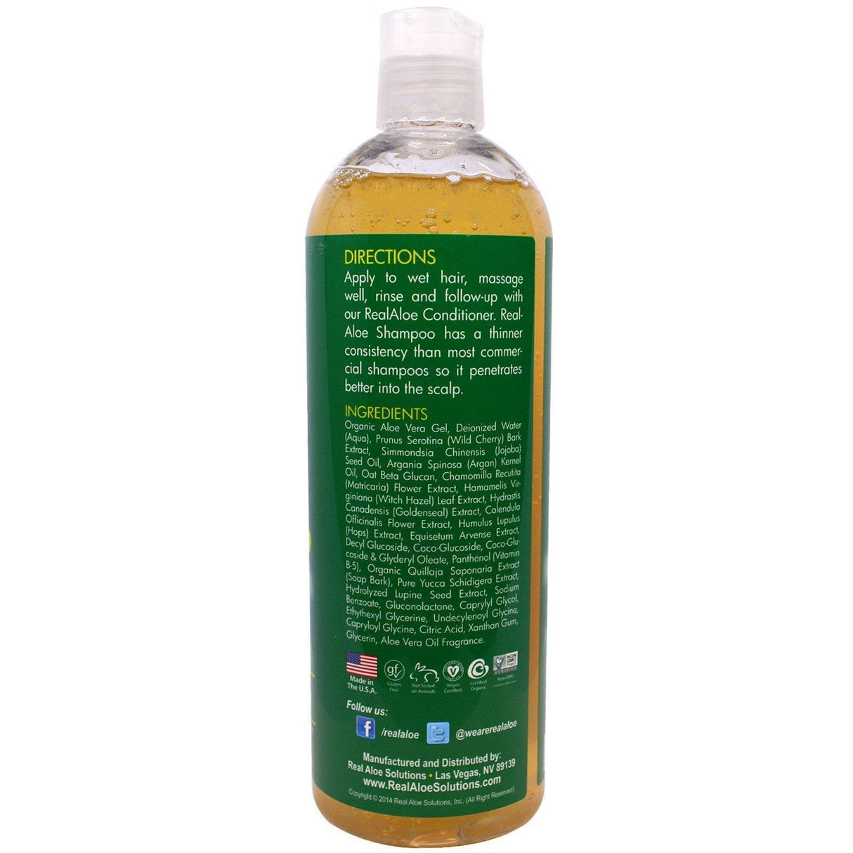 Real Aloe, Aloe Vera Shampoo with Argan Oil & Oat Beta Glucan, 16 fl oz (473 mL) - Supply Center USA