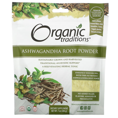 Organic Traditions, Ashwagandha Root Powder, 7 oz (200 g) - Supply Center USA