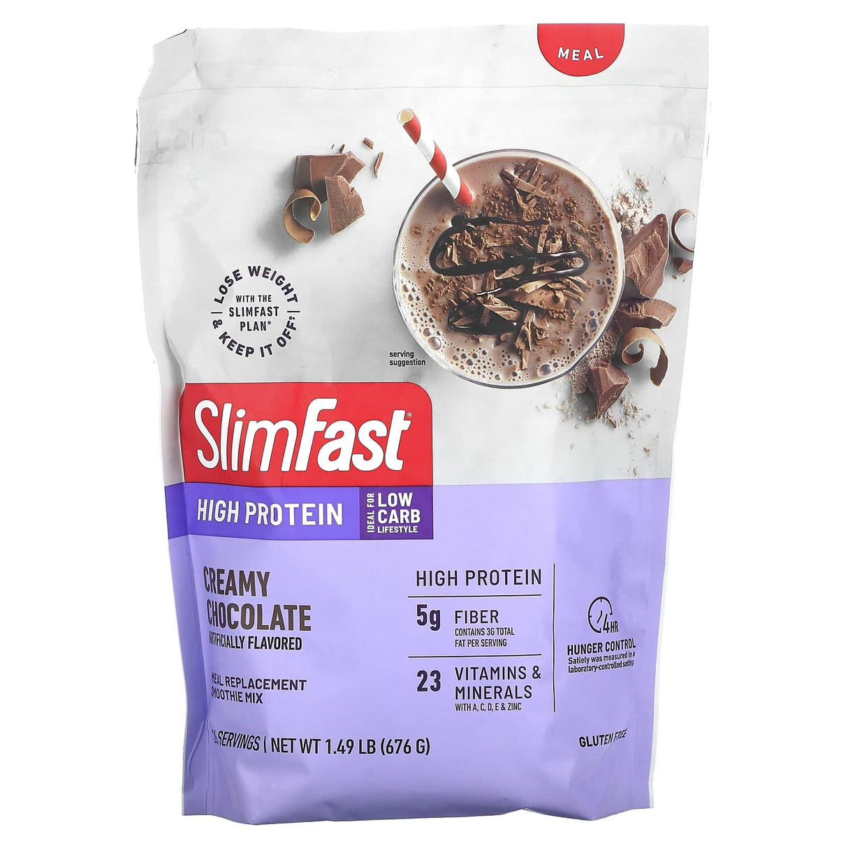 SlimFast, High Protein, Meal Replacement Smoothie Mix, Creamy Chocolate, 1.49 lb (676 g) - Supply Center USA