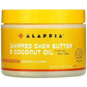 Alaffia, Whipped Shea Butter & Coconut Oil, Mandarin Ginger, 4 oz (114 g) - HealthCentralUSA