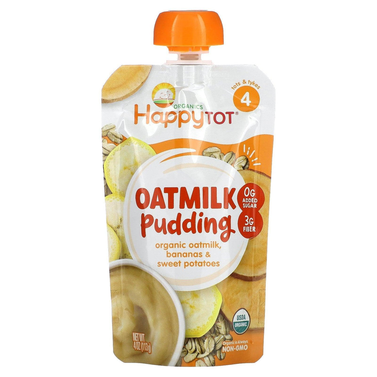 Happy Family Organics, Happy Tot, Oatmilk Pudding, Stage 4, Organic Oatmilk, Mangos, Pineapples & Coconutmilk, 4 oz (113 g) - Supply Center USA