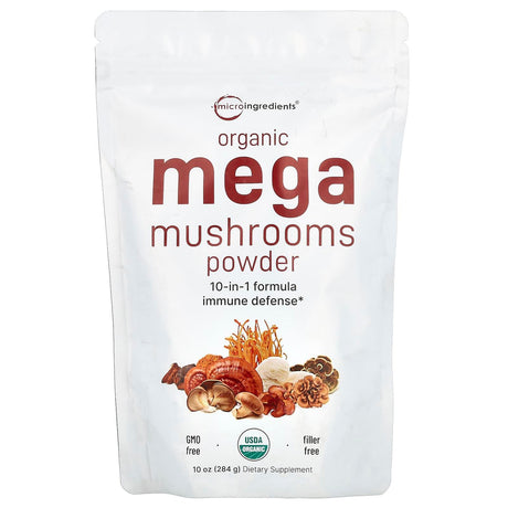 Micro Ingredients, Organic Mega Mushrooms Powder, 10 oz (284 g) - Supply Center USA