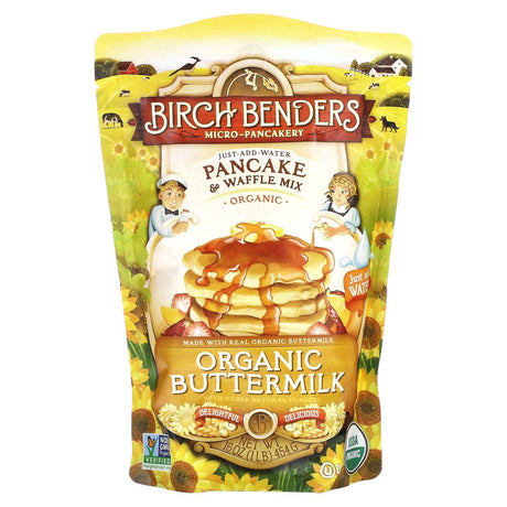 Birch Benders, Pancake & Waffle Mix, Organic Buttermilk, 1 lb (454 g) - Supply Center USA