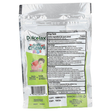 Ducolax, Soft Chews Kids, Ages 4+, Watermelon, 15 Soft Chews - Supply Center USA