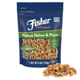 Fisher Chef'S Naturals Walnut & Pieces, Naturally Gluten Free, No Preservatives, Non-Gmo, Halves, 16 Oz