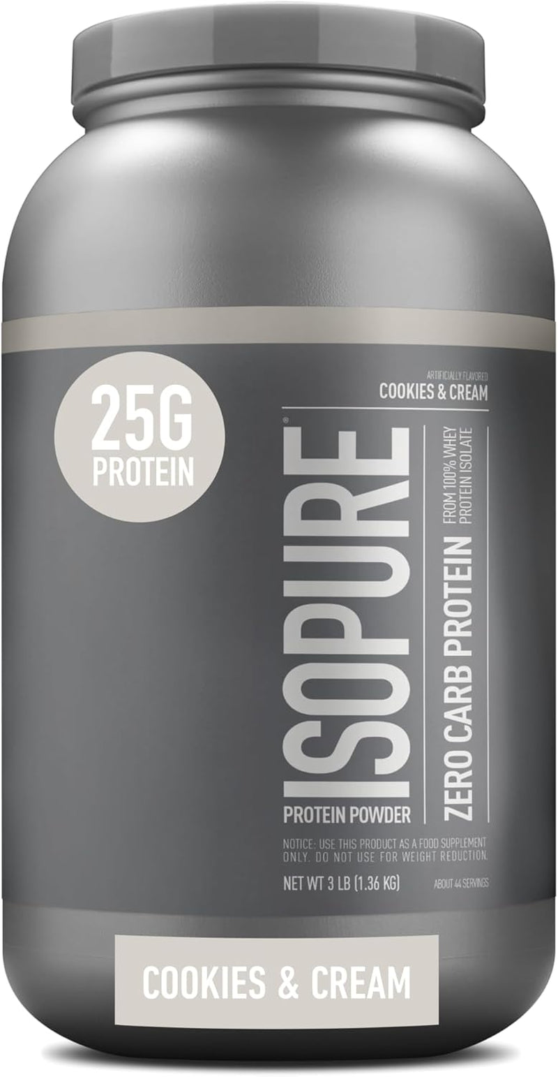 Isopure Creamy Vanilla Whey Isolate Protein Powder with Vitamin C & Zinc for Immune Support, 25G Protein, Zero Carb & Keto Friendly, 15 Servings, 1 Pound (Packaging May Vary)