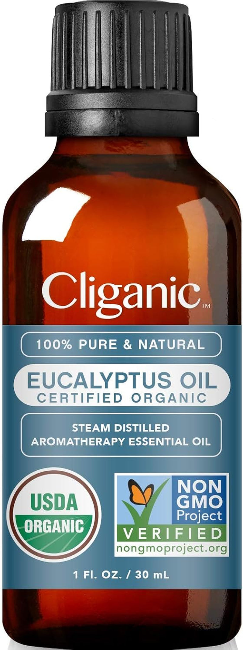 Cliganic Organic Essential Oils Set (Top 5) - 100% Pure Natural - Aromatherapy, Candle Making - Peppermint, Lavender, Eucalyptus, Lemongrass & Orange (Packaging May Vary)