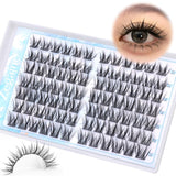 Self Adhesive Lashes Clusters Kit Natural Self Adhesive Cluster Eyelash Extensions Kit Reusable Wispy Cluster Lashes No Glue Needed Fluffy D Curl Individual Lashes Kit with Tweezers 10-16MM by Zegaine