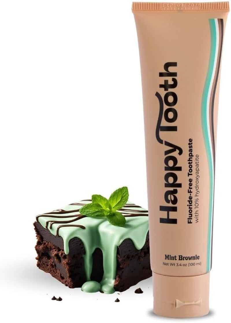 Happy Tooth Natural Hydroxyapatite Toothpaste - Fluoride Free, SLS Free - Whitening for Sensitive Teeth - Natural Ingredients - Dentist Formulated & Recommended - Adults & Kids - Vanilla Frosting