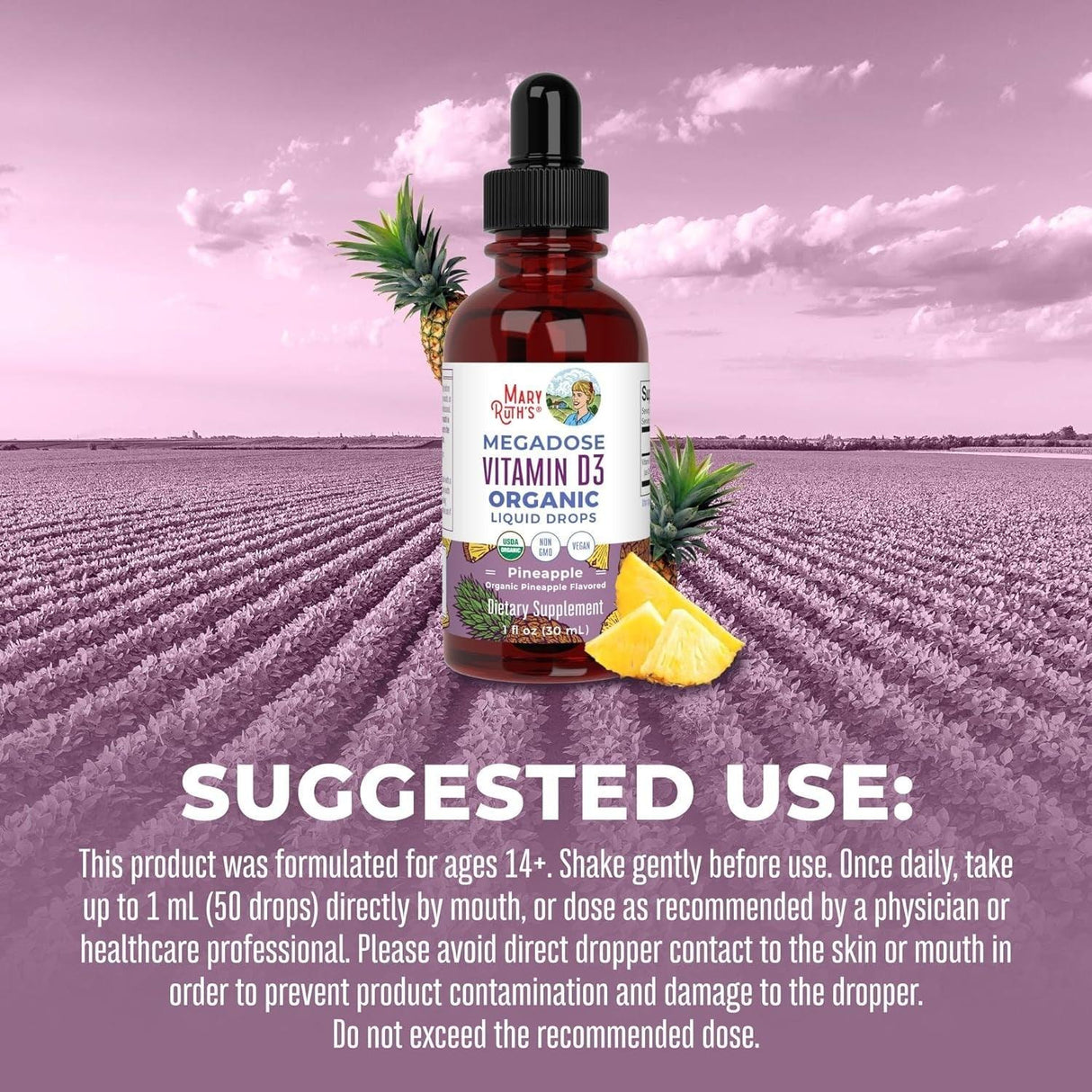 Maryruth Organics Vitamin D3 Liquid Drops | Megadose 4000 IU | USDA Organic Liquid Vitamin D Spray for Adults & Kids | Immune Support & Bone Health | Vegan | Gluten Free | Non-Gmo | 30 Servings - Supply Center USA