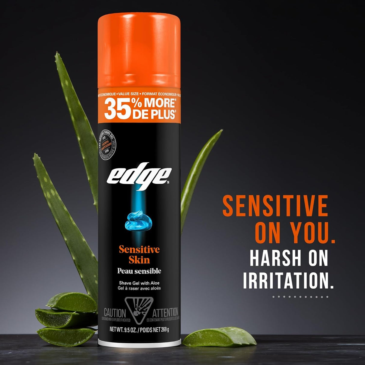 Edge Shaving Gel for Men, 9.5Oz, 2 Pack Mens Shave Gel with Aloe, Mens Shaving Cream Sensitive Skin Shave Gel - Moisturizes, Protects, and Soothes