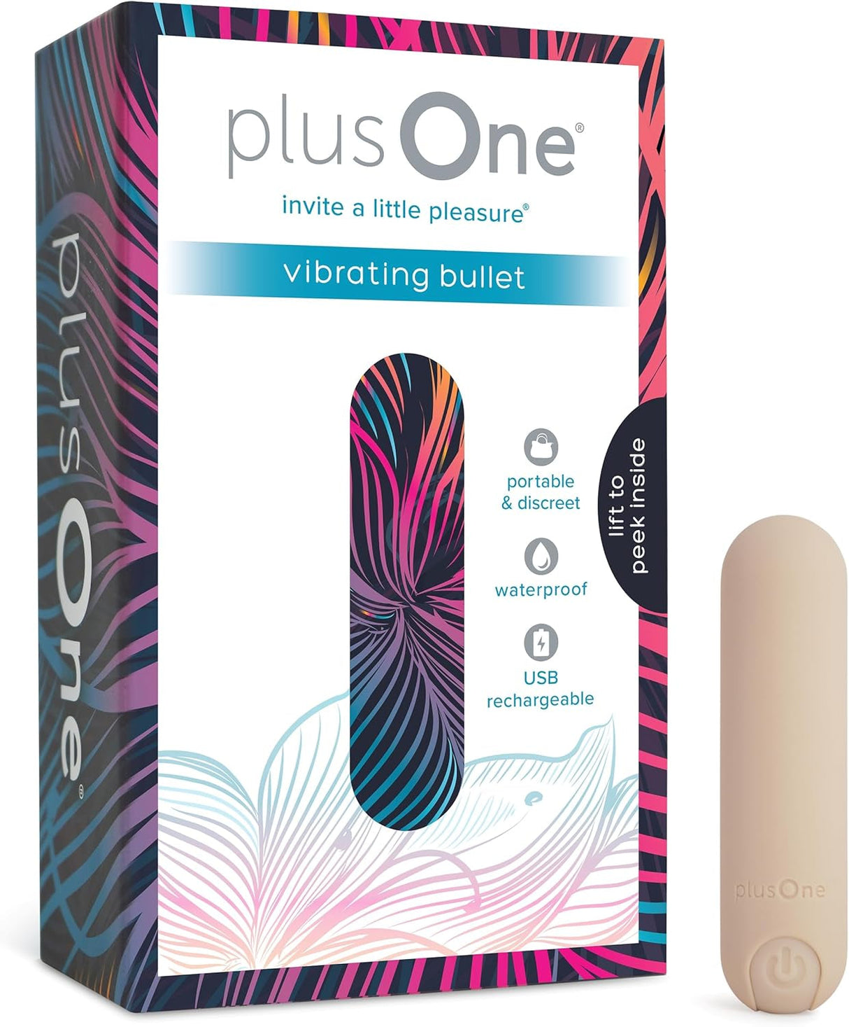 Plusone Bullet Vibrator for Women, Mini Vibrator Made of Body-Safe Silicone, Fully Waterproof, USB Rechargeable, Personal Massager with 10 Vibration Settings, Purple